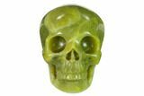 Realistic, Polished Jade (Nephrite) Skull #151129-1